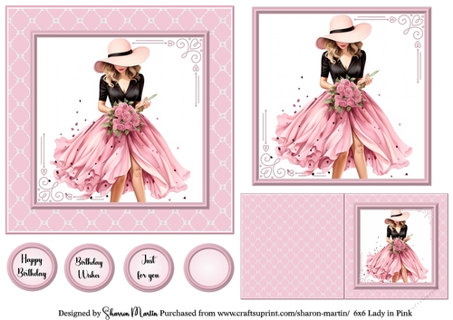 6x6 Lady in Pink 13