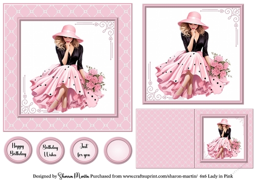 6x6 Lady in Pink 14