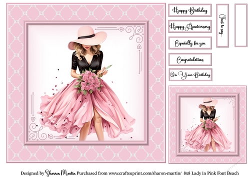 6x6 Lady in Pink 13