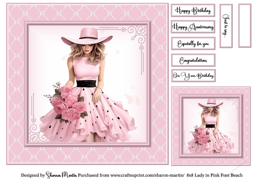 6x6 Lady in Pink 12