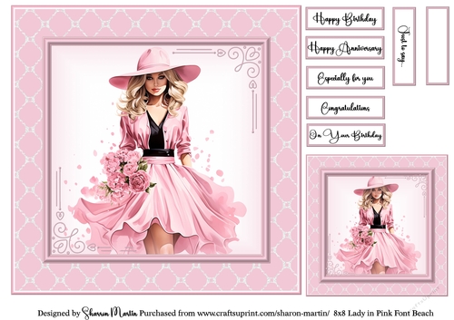 6x6 Lady in Pink 9