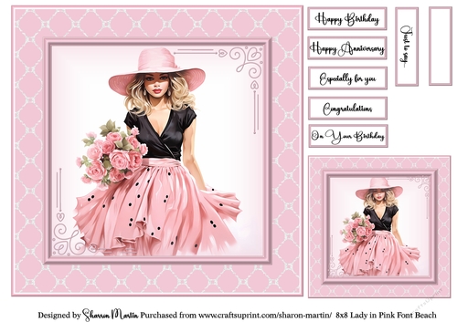 6x6 Lady in Pink 7