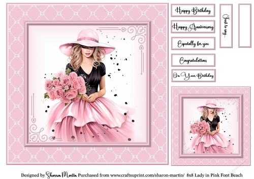 6x6 Lady in Pink 6