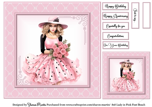 6x6 Lady in Pink 5