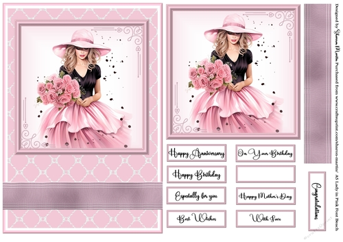 A5 Lady in Pink Quick Card 6