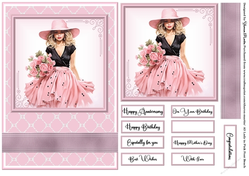 A5 Lady in Pink Quick Card 7