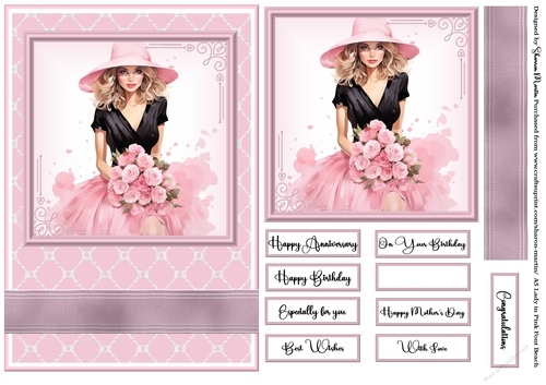A5 Lady in Pink Quick Card 8