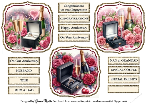 Engagement Toppers 4-6 with Sentiments   