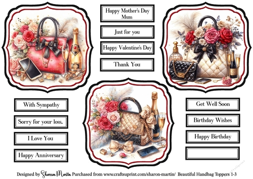 Beautiful Handbag Toppers 1-3