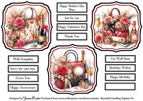 Beautiful Handbag Toppers 4-6