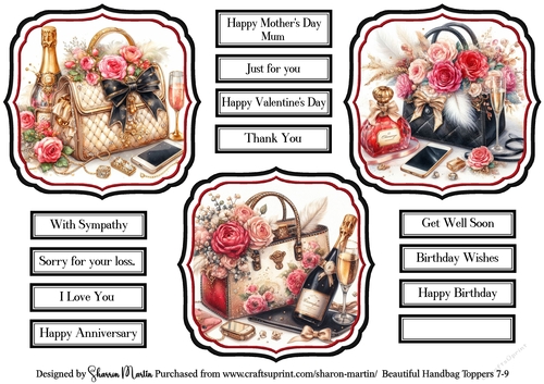 Beautiful Handbag Toppers 7-9