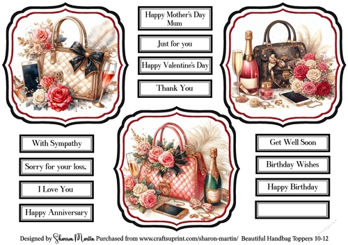 Beautiful Handbag Toppers 10-12