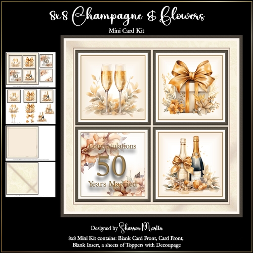 8x8 Champagne & Flowers Mini Kit 