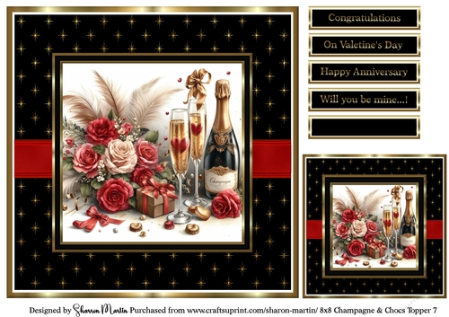 8x8 Champagne & Chocs Topper 7