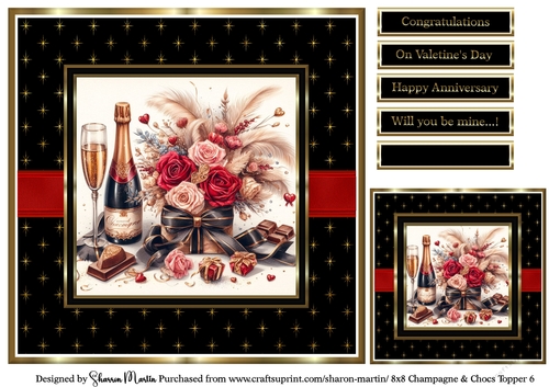 8x8 Champagne & Chocs Topper 6