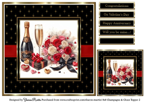 8x8 Champagne & Chocs Topper 2