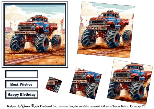 Monster Trucks Twisted Pyramid Layers Topper 1