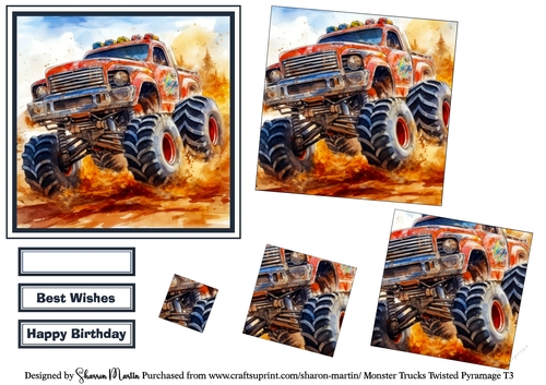 Monster Trucks Twisted Pyramid Layers Topper 3