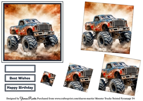 Monster Trucks Twisted Pyramid Layers Topper 4