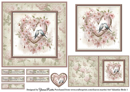 6x6 Valentine Birds 1 Quick Card