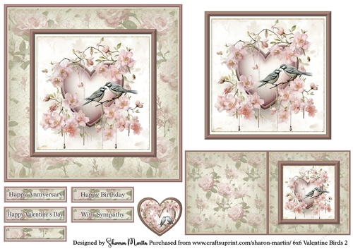 6x6 Valentine Birds 2 Quick Card