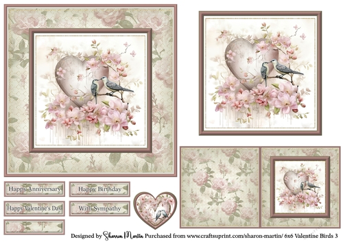 6x6 Valentine Birds 3 Quick Card