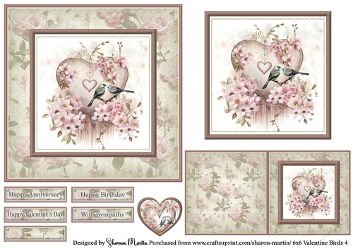6x6 Valentine Birds 4 Quick Card
