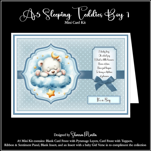 A5 Sleeping Teddies Boy Mini Kit 1