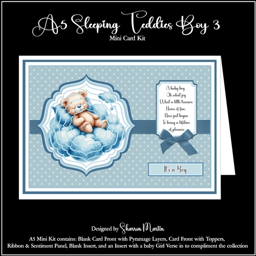 A5 Sleeping Teddies Boy Mini Kit 3