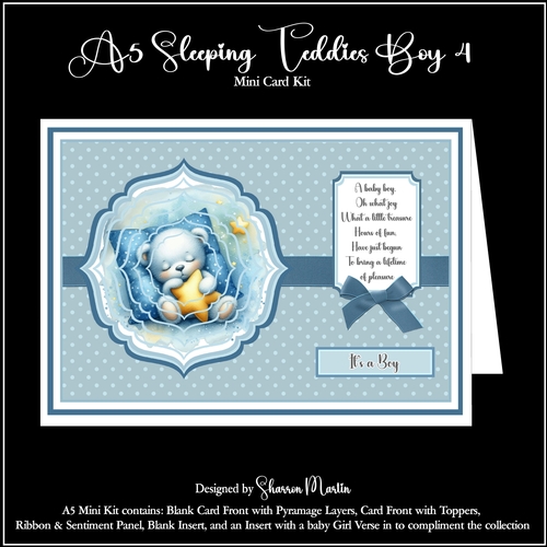A5 Sleeping Teddies Boy Mini Kit 4