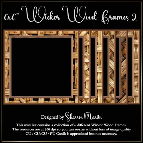 6x6 Wicker Wood Frames 2 - x6 Frames PNG