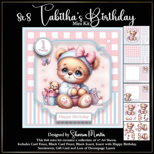 8x8 Tabithas Birthday Mini Kit - x7 A4 Sheets