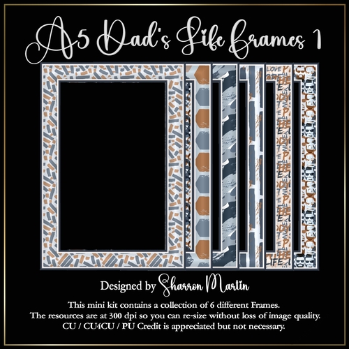 A5 Dads Life Frames 1-6 in PNG