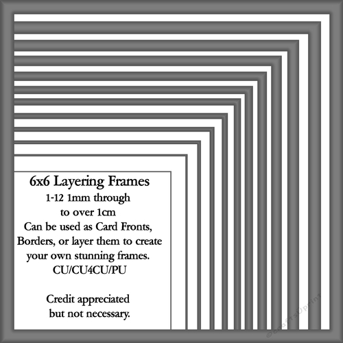 6x6 Grey Layering Frames 1-12 in PNG