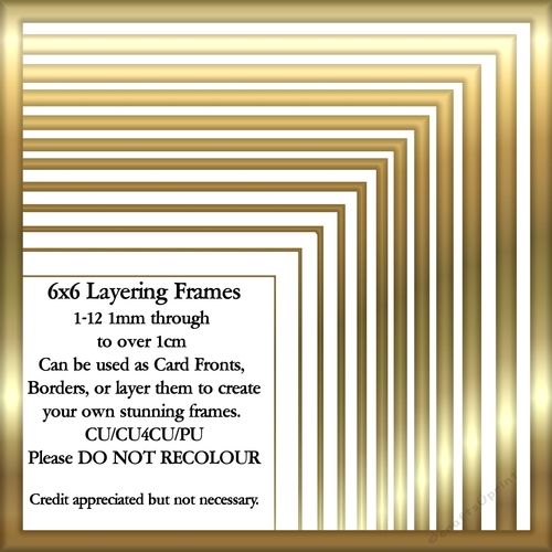 6x6 Gold Layering Frames 1-12 in PNG