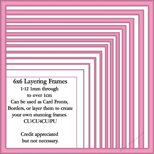 6x6 Pink Layering Frames 1-12 in PNG
