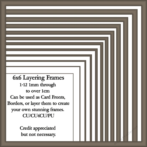 6x6 Brown Layering Frames 1-12 in PNG