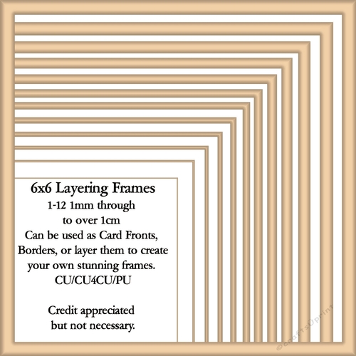 6x6 Light Brown Layering Frames 1-12 in PNG