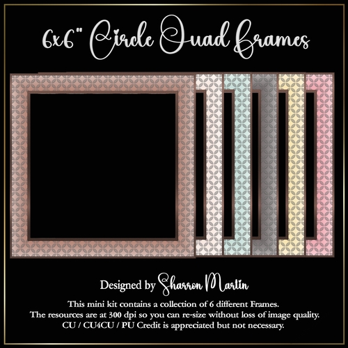 6x6 Circle Quad Frames 1-6 in PNG