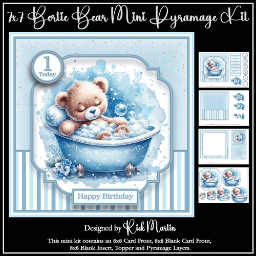 7x7 Bertie Bears Mini Pyramage kit - x4 A5 Sheets 
