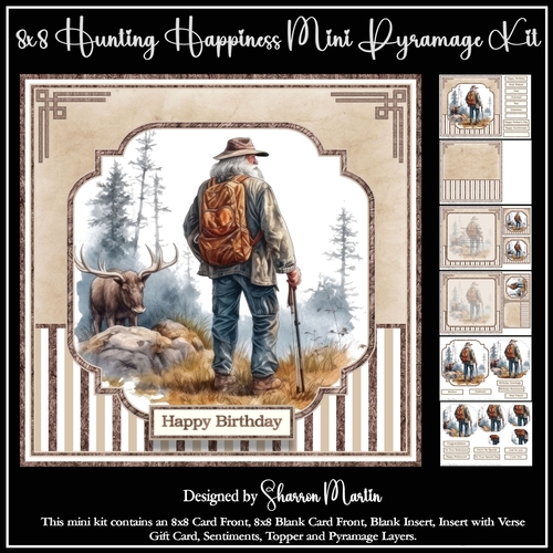 8x8 Hunting Happiness Mini Pyramage Kit - x6 A4 sheets