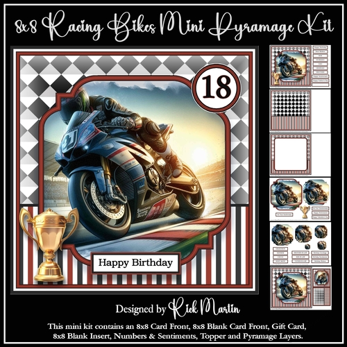 8x8 Racing Bikes Mini Pyramage Kit - x6 A4 Sheets 