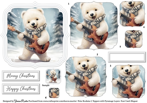 Polar Rockstar 2 Topper, x6 Pyramage Layers and Sentiments CU4CU/PU/CU