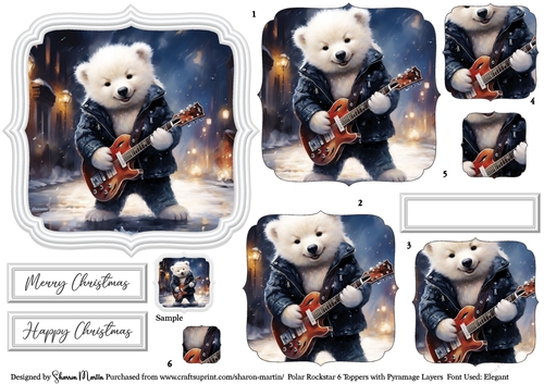 Polar Rockstar 6 Topper, x6 Pyramage Layers and Sentiments CU4CU/PU/CU
