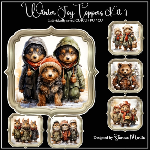 Winter Joy Toppers/Frames 1-6 in PNG CU4CU/CU/PU