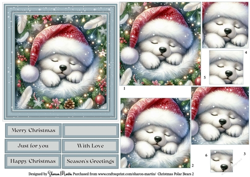 Christmas Polar Bears 2 Topper, Pyramage Layers and sentiments