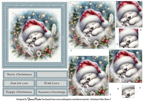 Christmas Polar Bears 5 Topper, Pyramage Layers and sentiments
