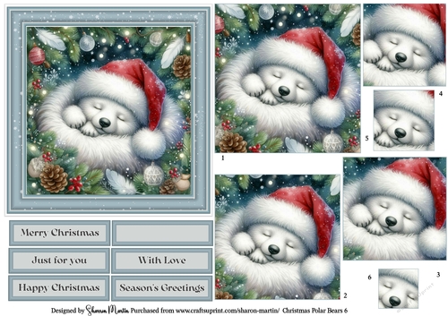 Christmas Polar Bears 6 Topper, Pyramage Layers and sentiments