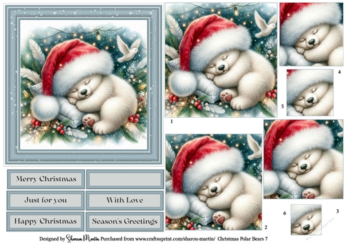 Christmas Polar Bears 7 Topper, Pyramage Layers and sentiments