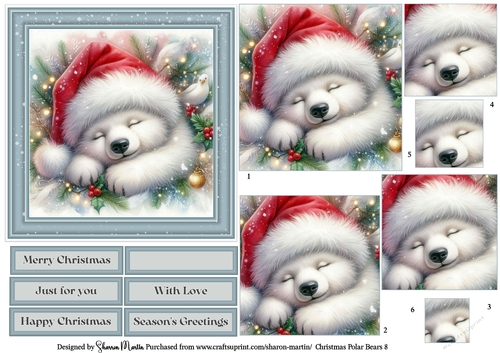 Christmas Polar Bears 8 Topper, Pyramage Layers and sentiments